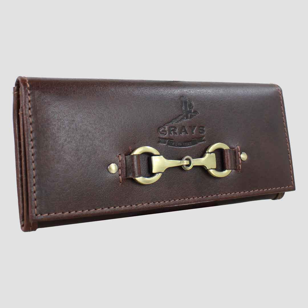 Lily Snaffle Purse Leather Brown