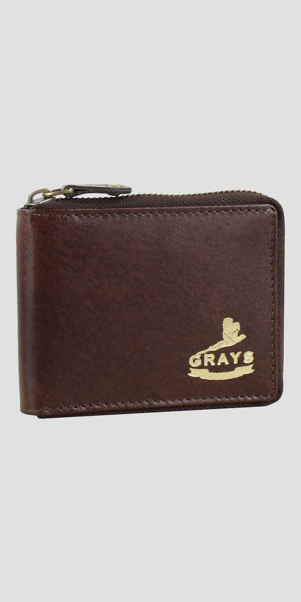 Barrington Round Zip Wallet Brown