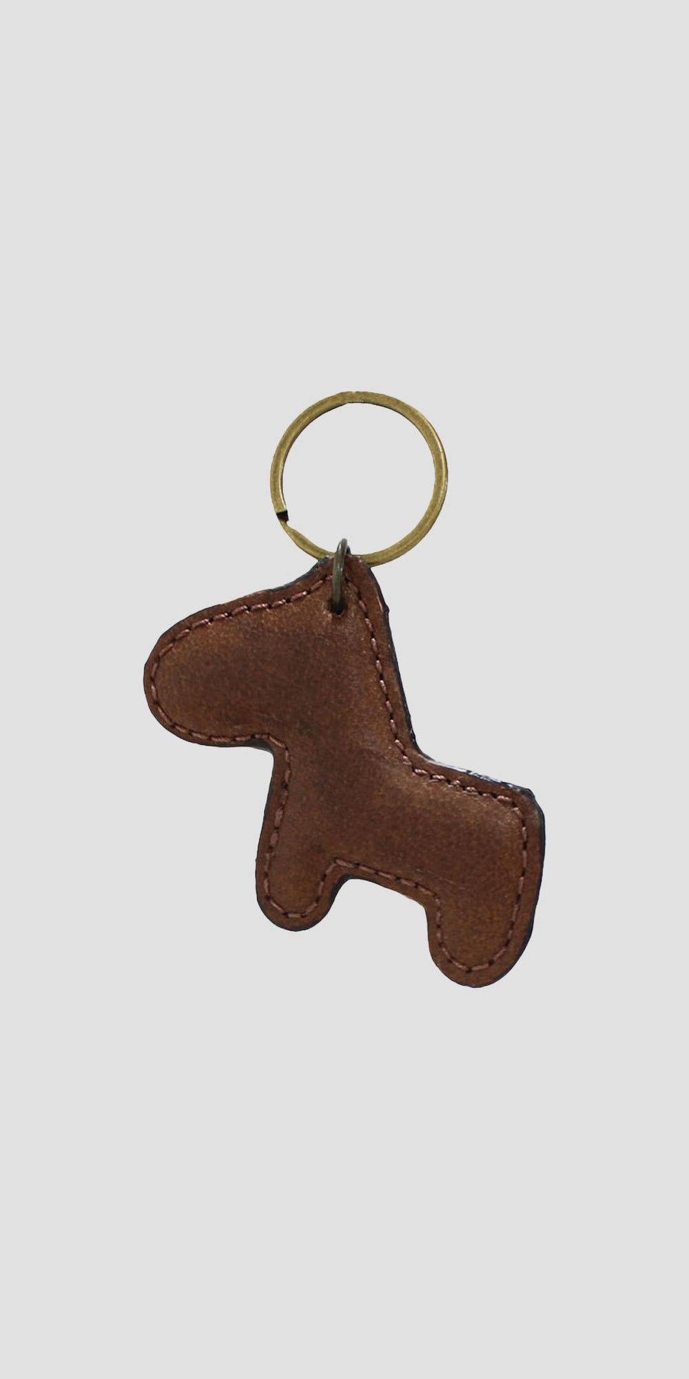 Keyring Horse Shaped In Leather Brown