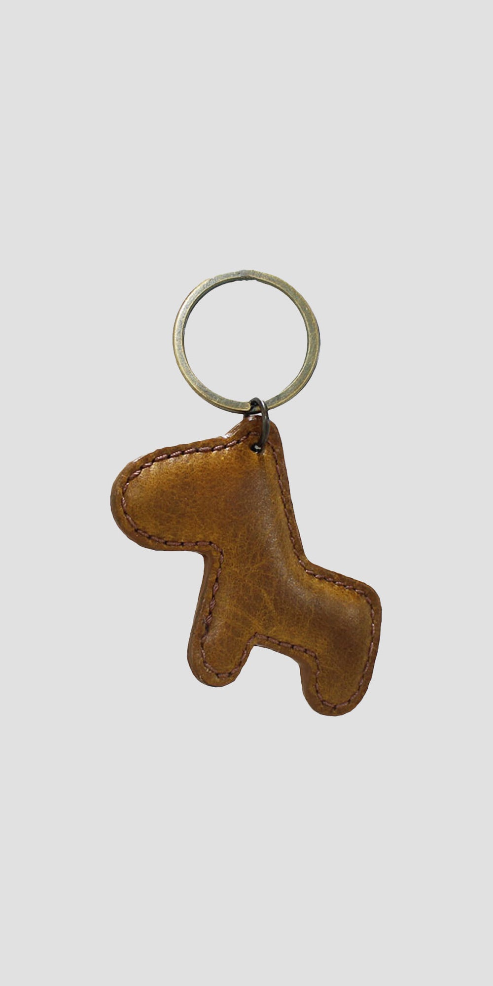 Keyring Horse Shaped In Leather Tan