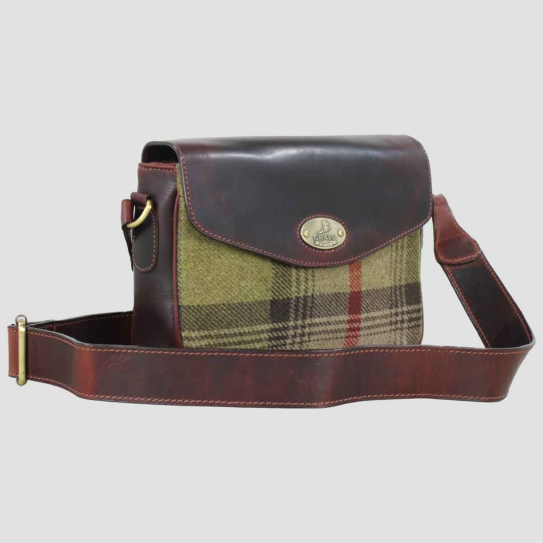 Charlotte Shoulder Bag Brown Leather And Tweed – Grays 1922 Ltd