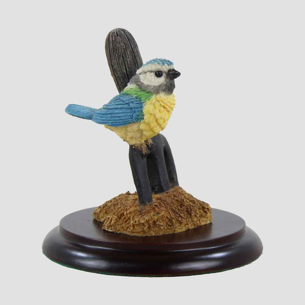 Blue Tit On Garden Fork Model