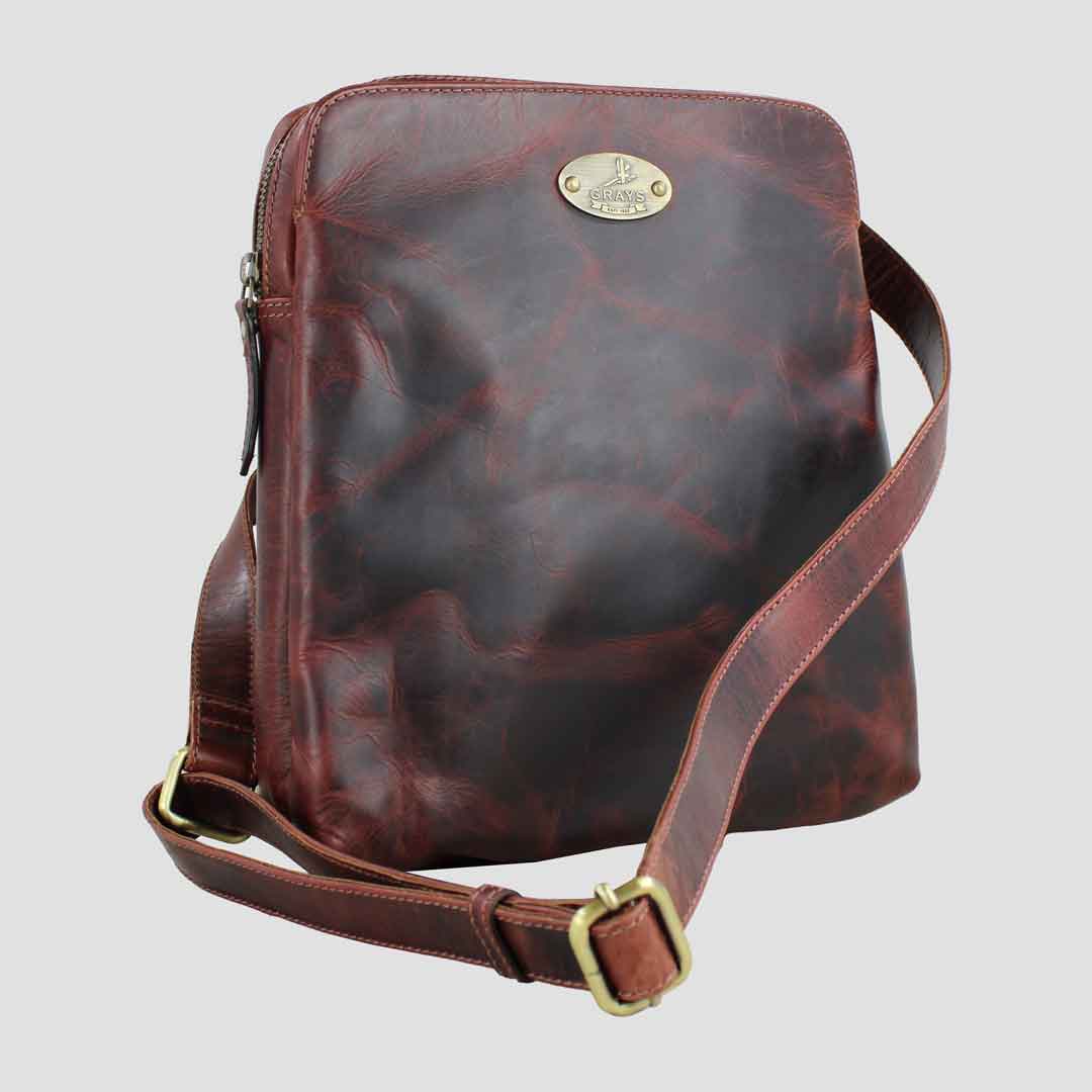 Edingale Shoulder Leather Bag Brown