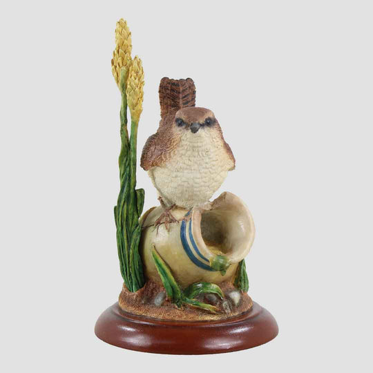 Wren On Pot Border Fine Arts Birds