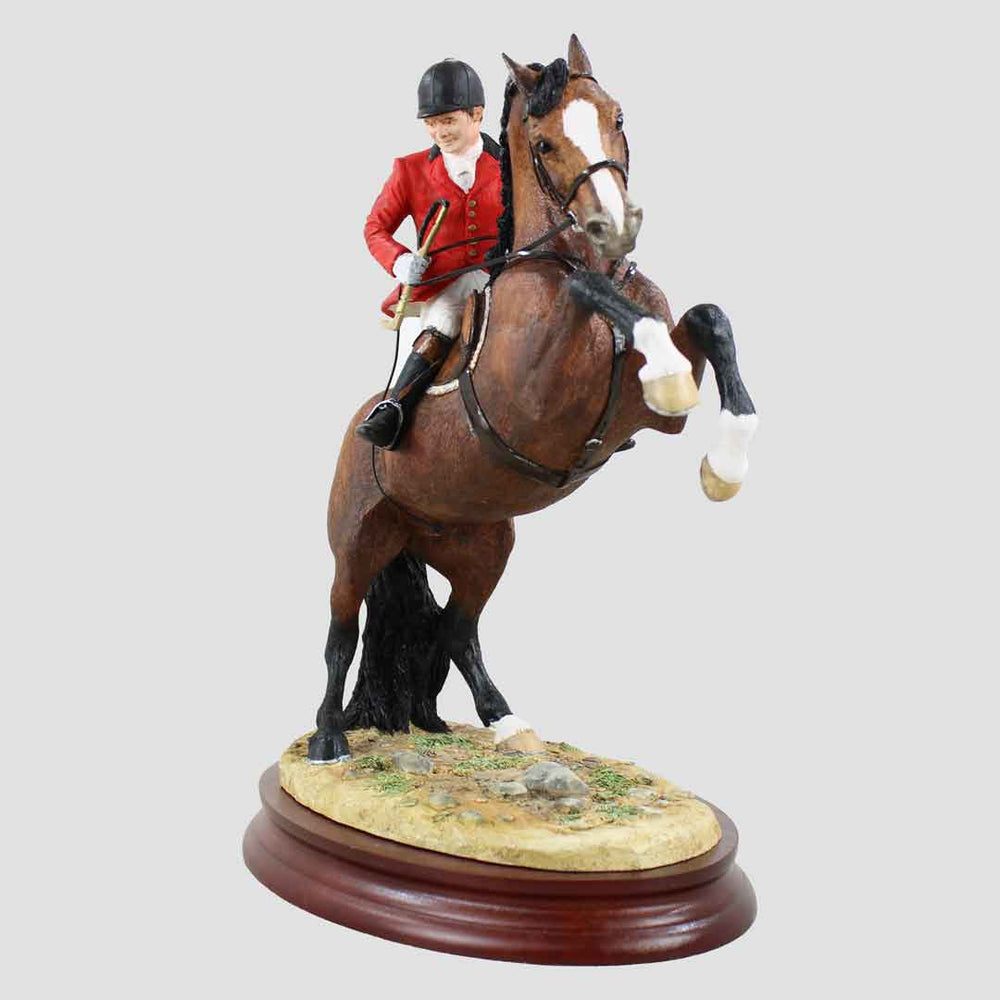 Spirted Huntsman On Horse (Bay) Border Fine Arts