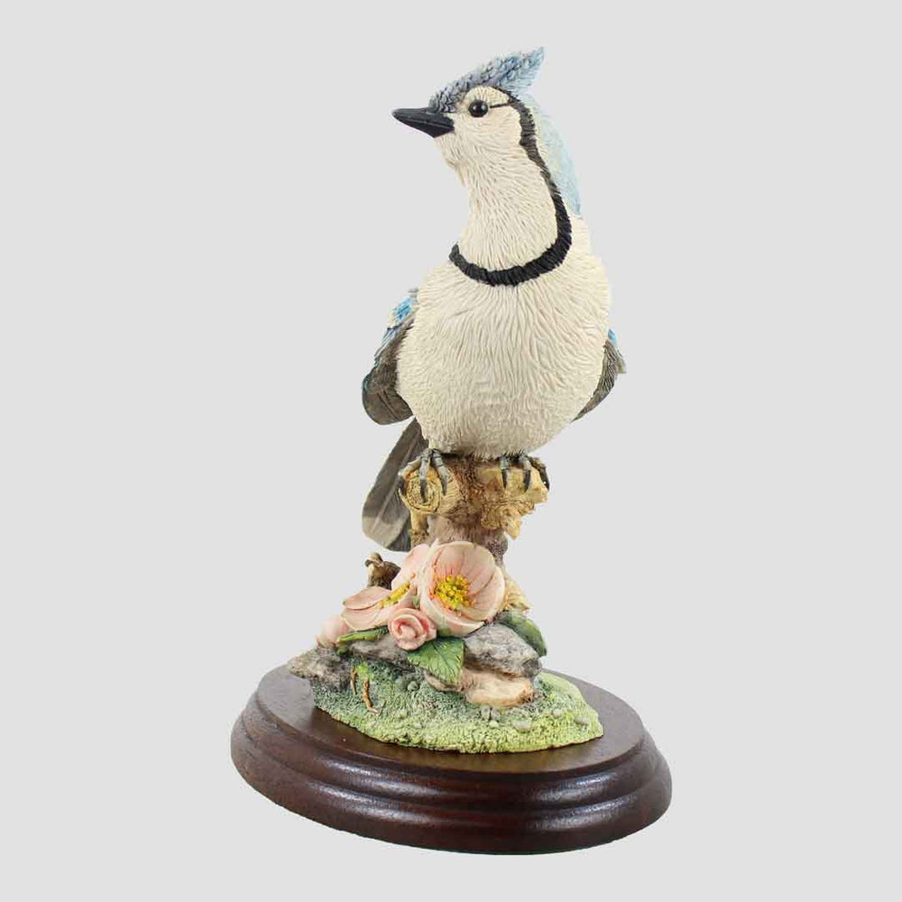 Blue Jay With Pink Flowers Border Fine Arts Bird