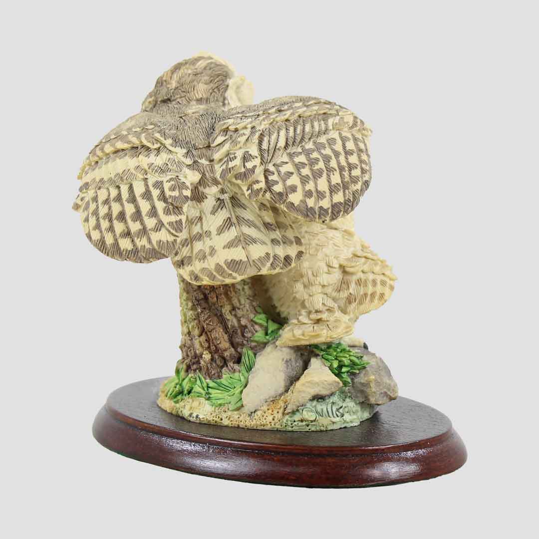 Owl and Chick On Tree Stump Border Fine Arts