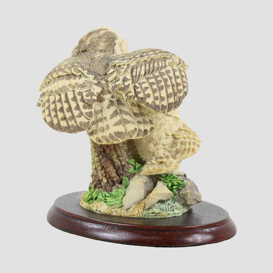 Owl and Chick On Tree Stump Border Fine Arts