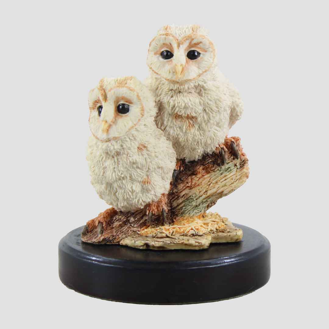 Plinth - Watching And Waiting Owlets Border Fine Arts
