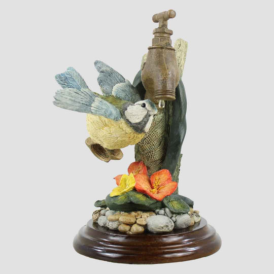 Blue Tit On Tap With Nasturtiums Country Artists