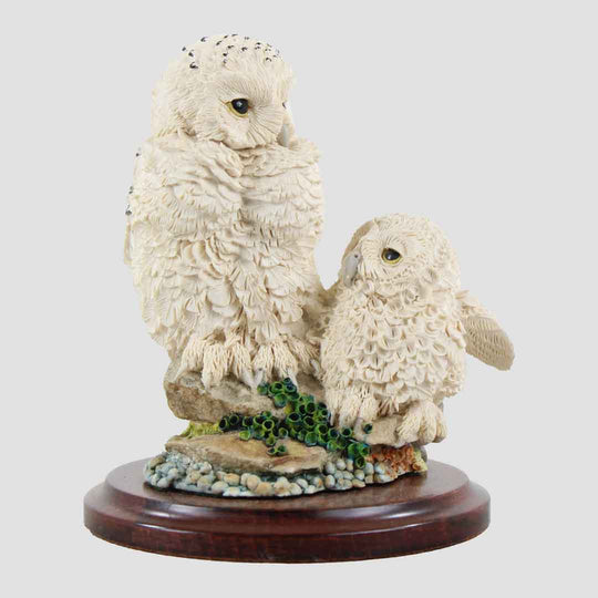 Snowy Owl And Owlet Border Fine Arts