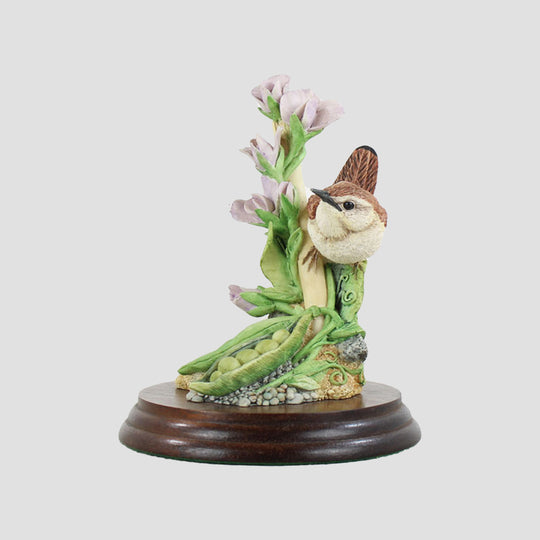 Wren On Peas border Fine Arts Birds