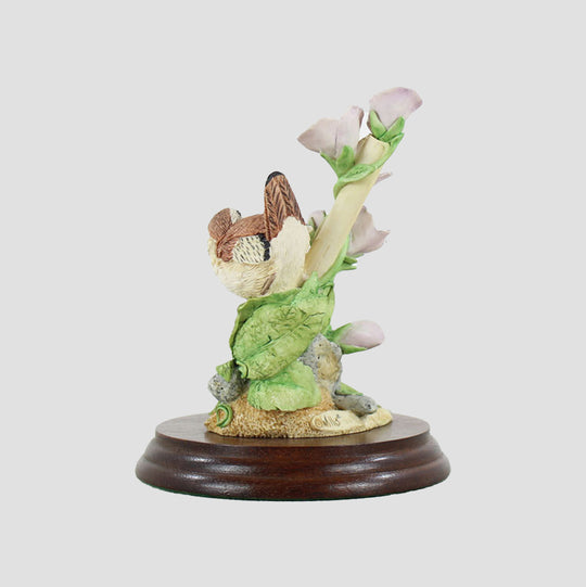 Wren On Peas border Fine Arts Birds