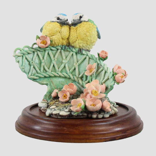 Two Blue Tits On Plate Border Fine Arts Birds
