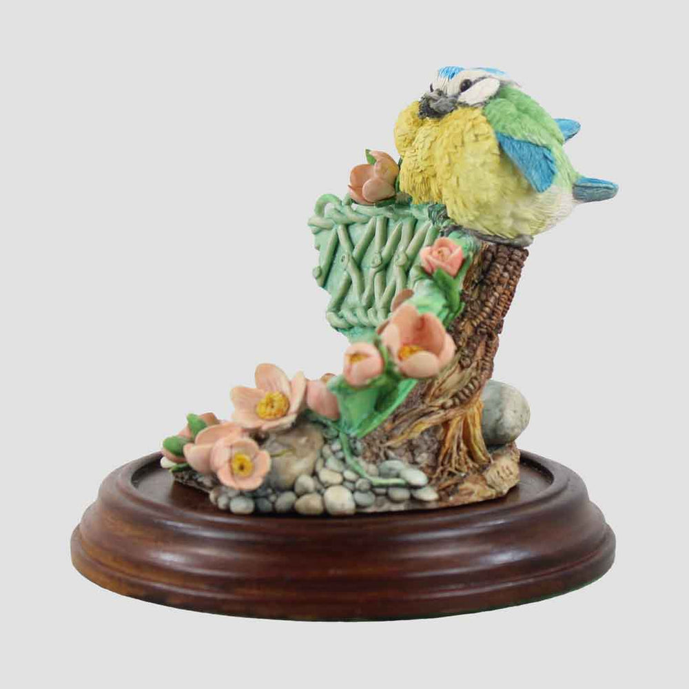 Two Blue Tits On Plate Border Fine Arts Birds