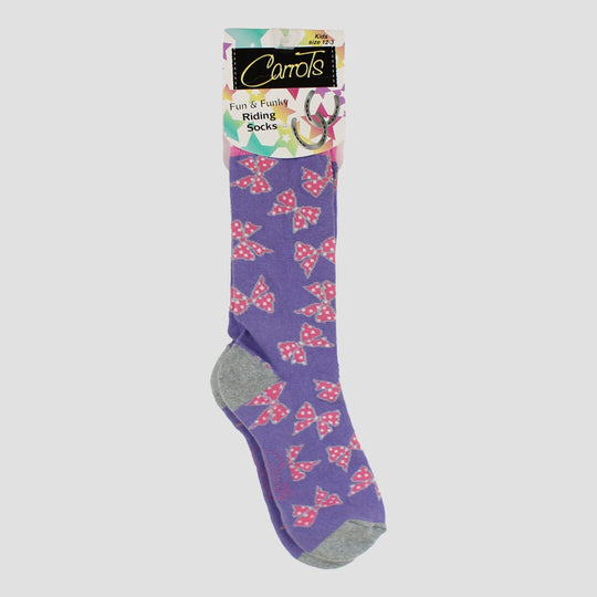 The Ribbon Riding Sock In Pink And Purple