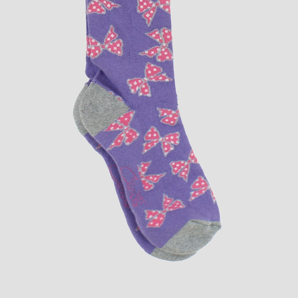 The Ribbon Riding Sock In Pink And Purple