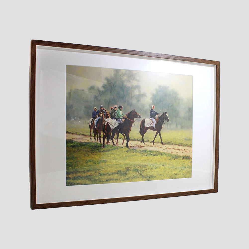 Horse And Jockeys Framed Print