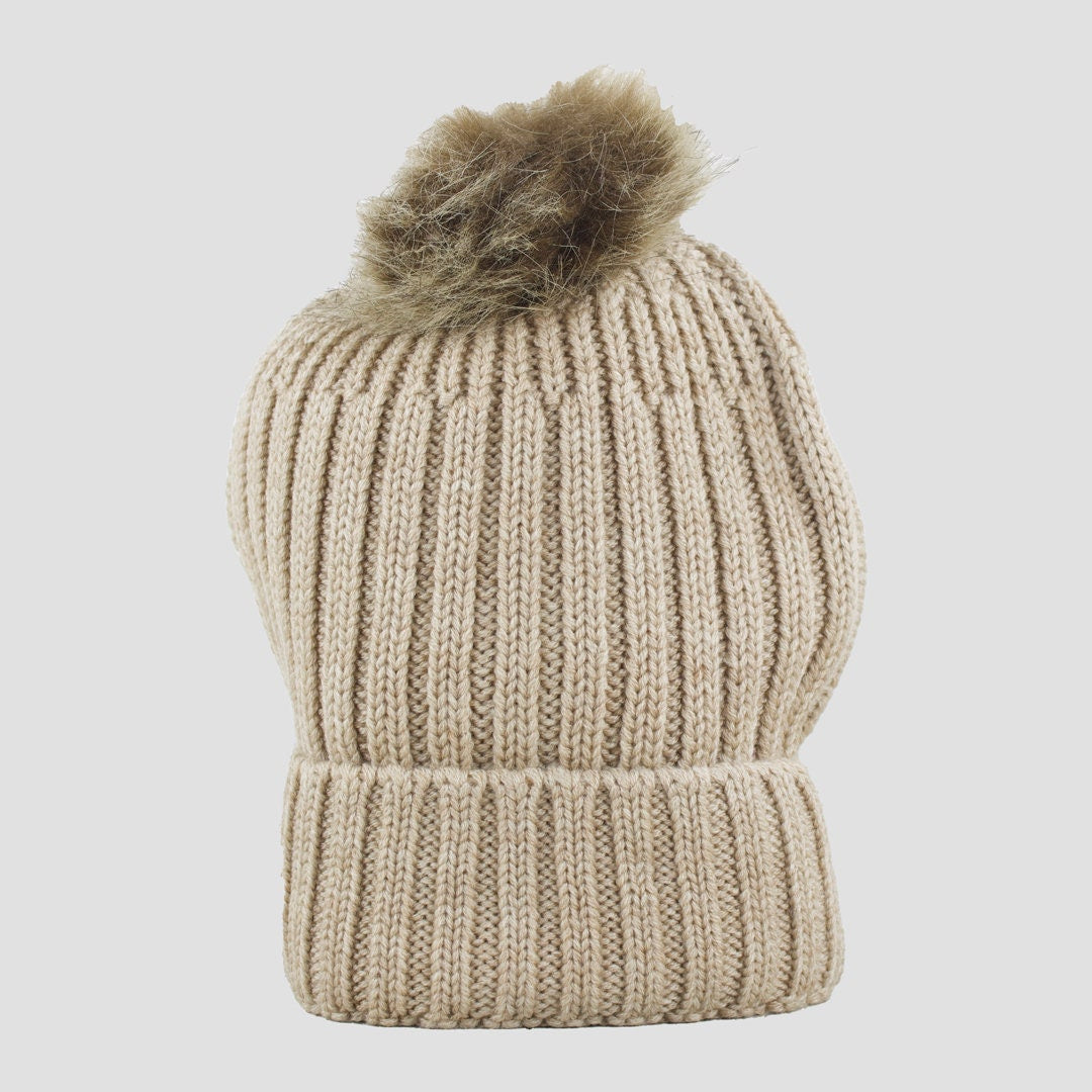Bobble Hat in Beige