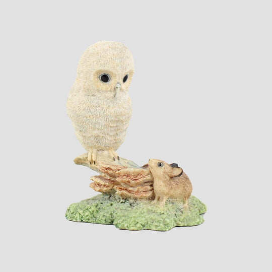 Owlet And Mouse Border Fine Arts Birds