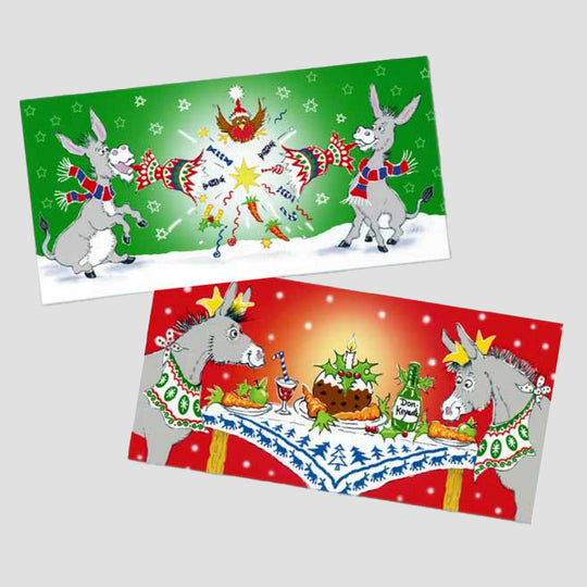 Christmas Cracker Donkey Card 10 Pack