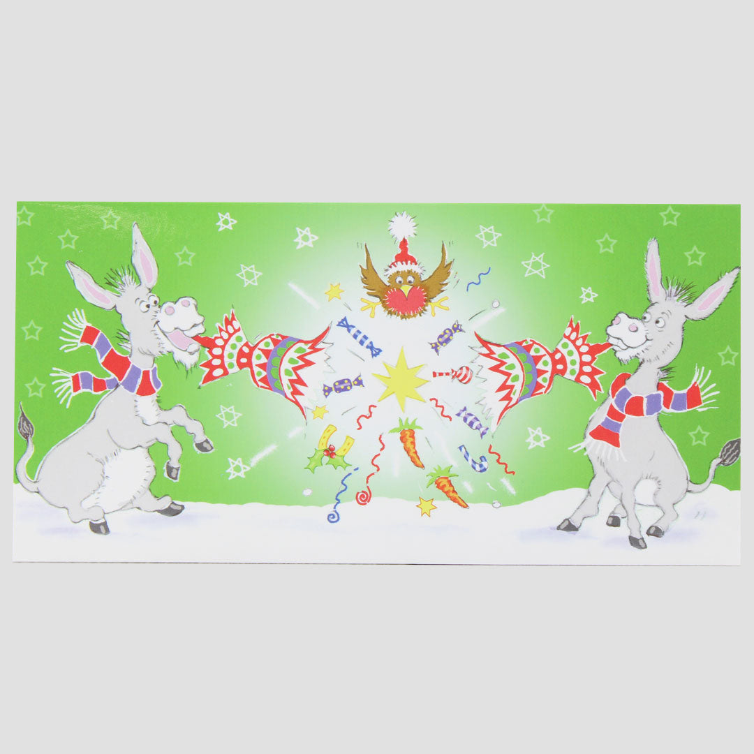 Christmas Cracker Donkey Card 10 Pack