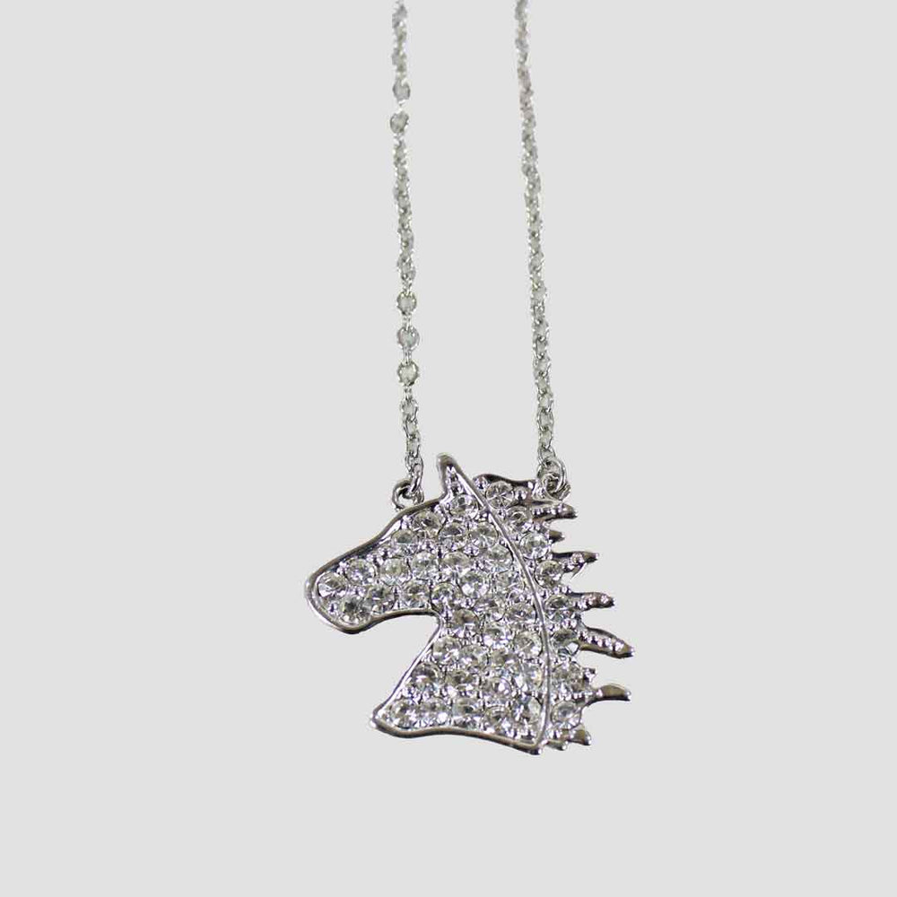 Horse Head Necklace Silver