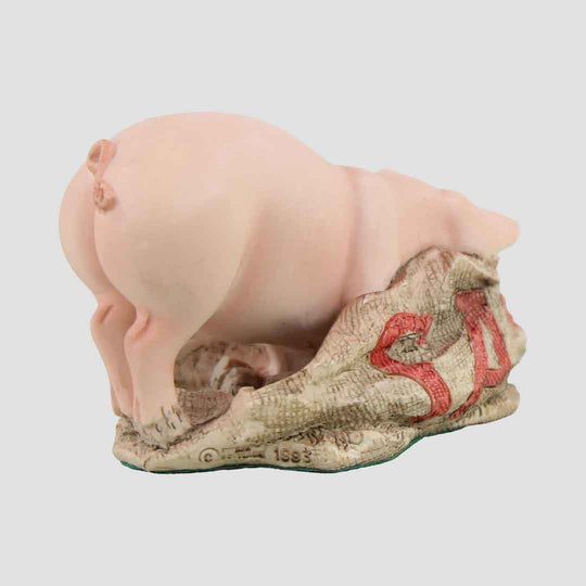 Pig Standing With Nose In Sack Border Fine Arts