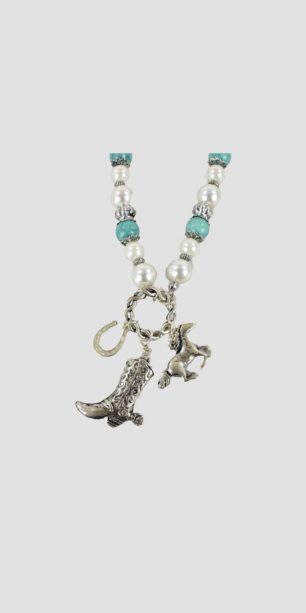 Boot Chain Silver - Cowboy Boot And Horse