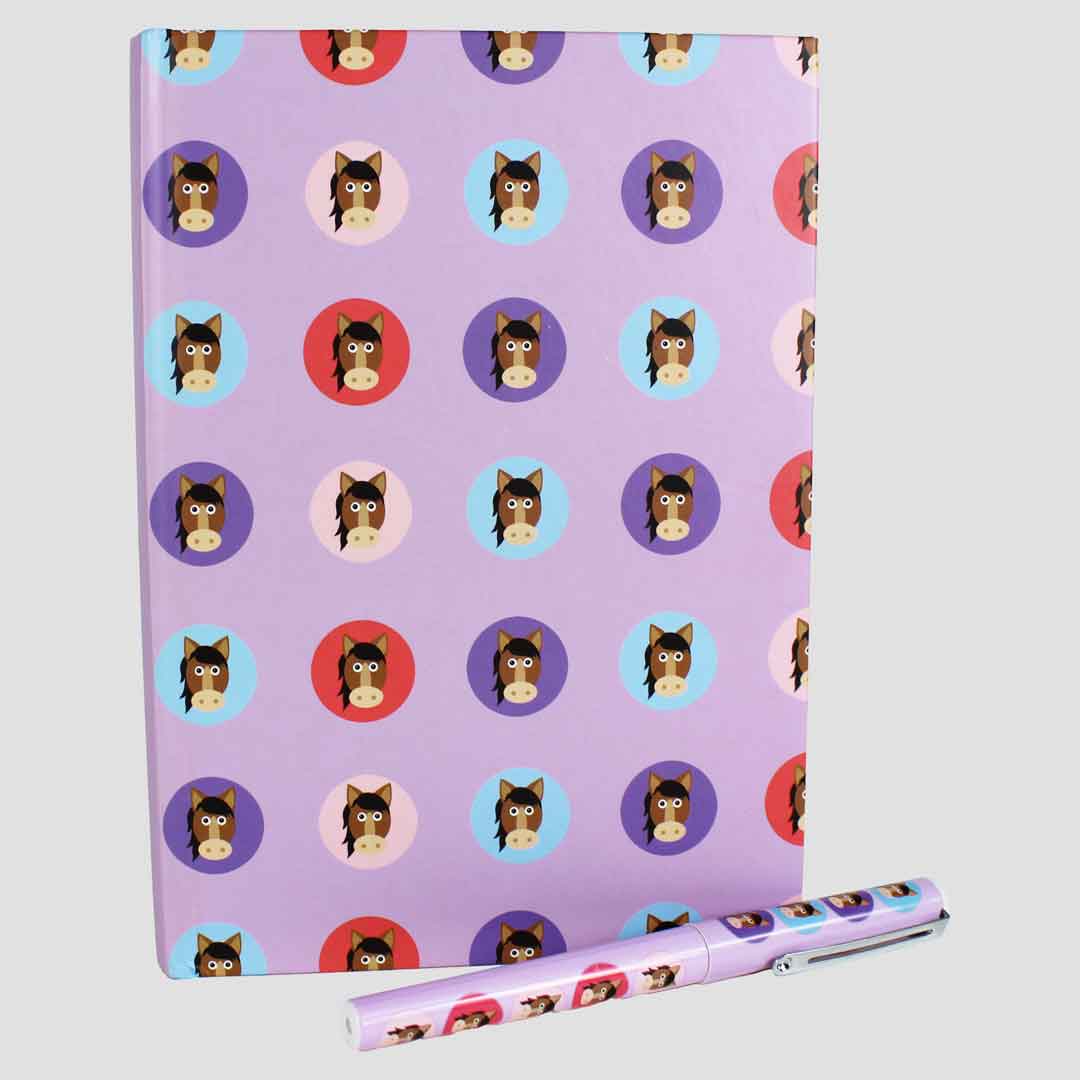 Cartoon Horse Notebook With Pen