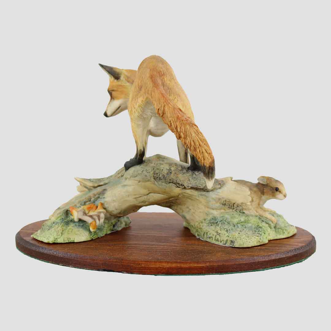 Fox With Rabbit (New Plinth) Border Fine Arts