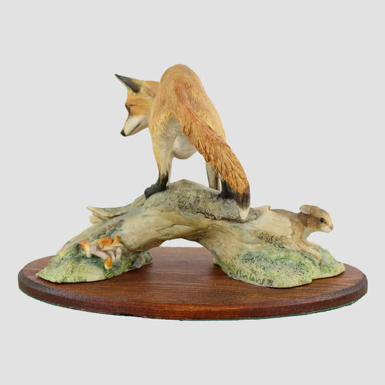 Fox With Rabbit (New Plinth) Border Fine Arts