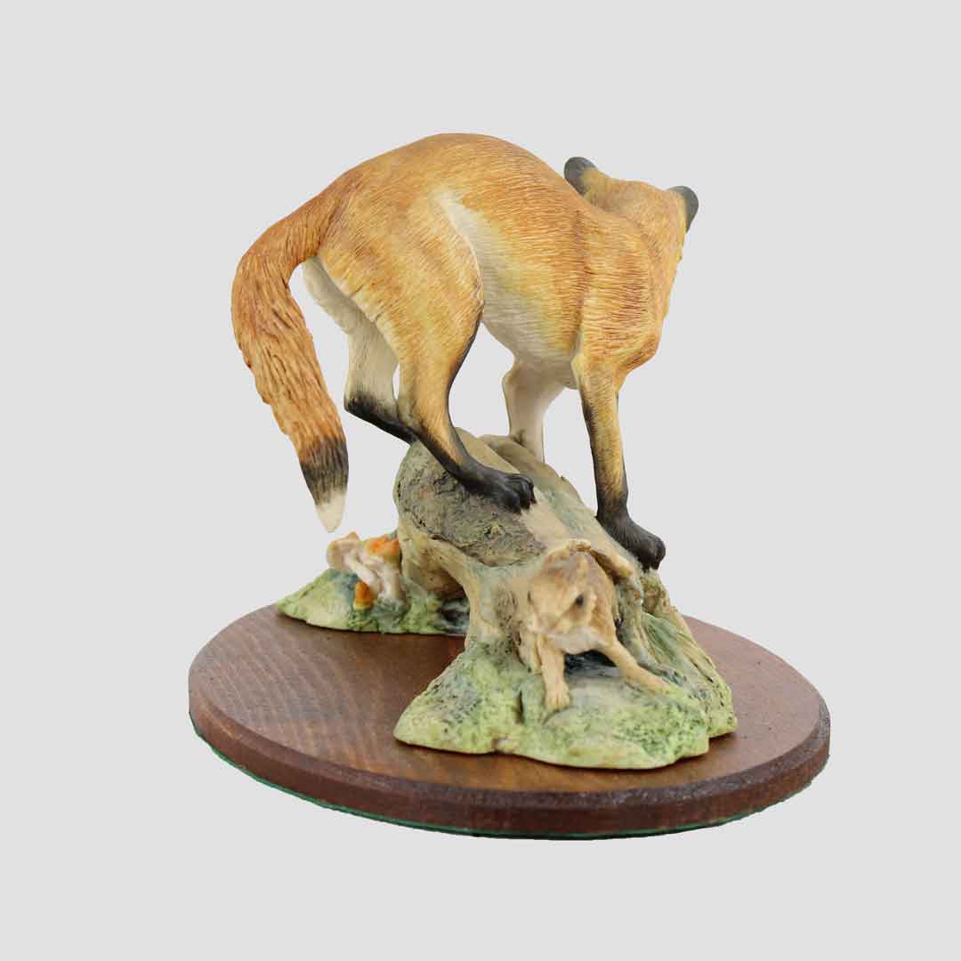 Fox With Rabbit (New Plinth) Border Fine Arts