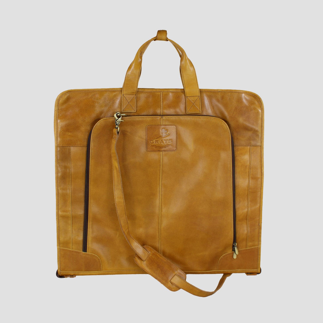 Joshua Suit Carrier Natural Leather Tan