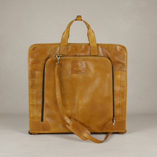 Joshua Suit Carrier Natural Leather Tan