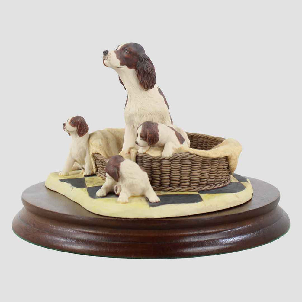 Springer Spaniel And Pups Liver and White Border Fine Arts