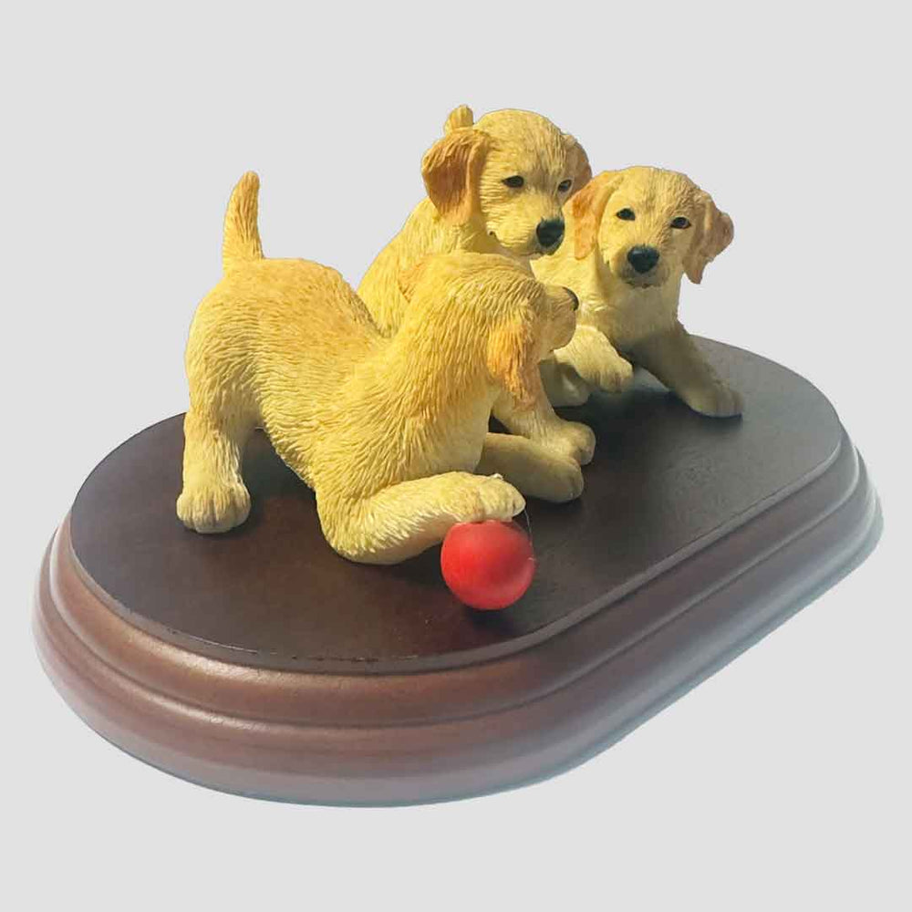 Labrador Puppies with Ball Border Fine Arts