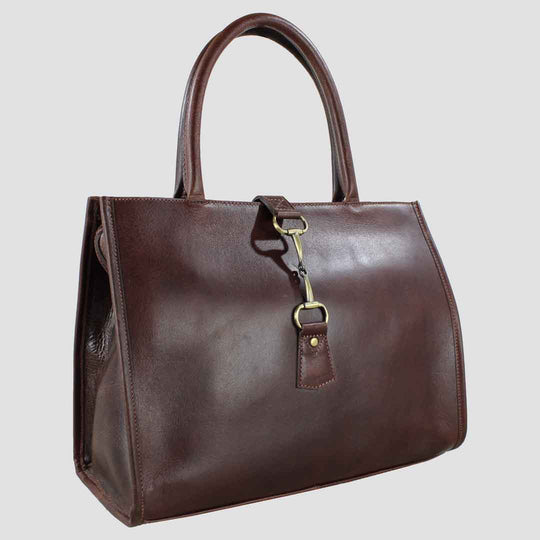 Alice Snaffle Leather Handbag Brown