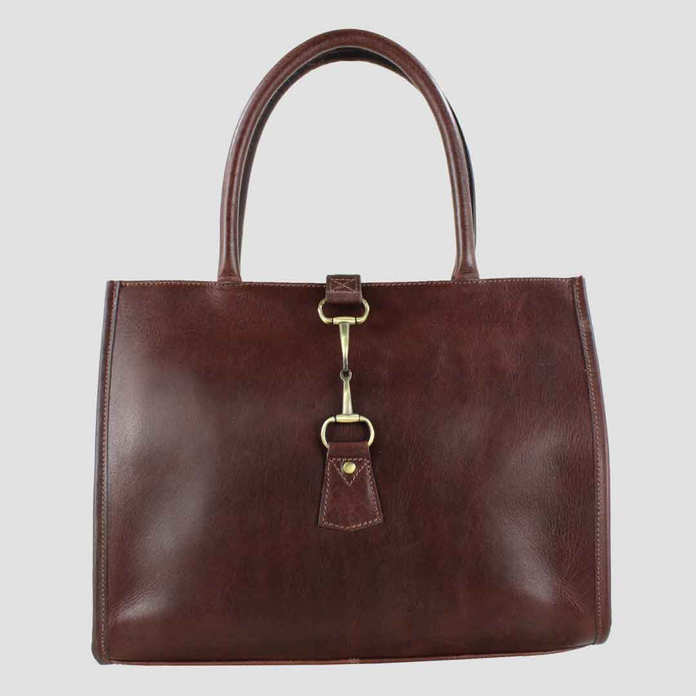 Alice Snaffle Leather Handbag Brown