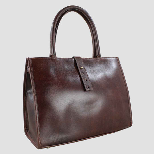 Alice Snaffle Leather Handbag Brown