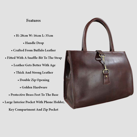 Alice Snaffle Leather Handbag Brown