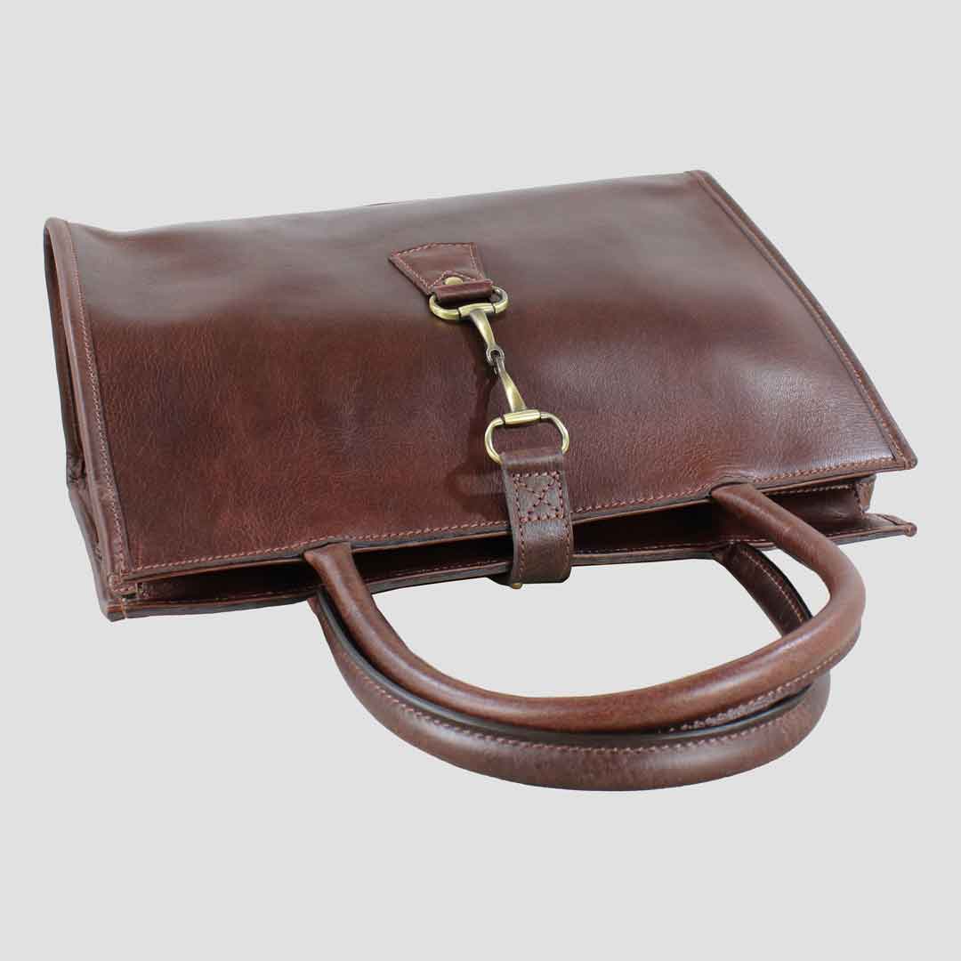 Alice Snaffle Leather Handbag Brown