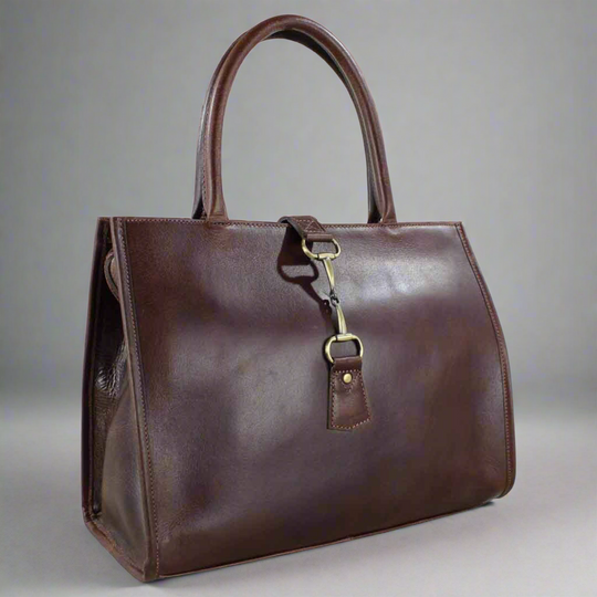 Alice Snaffle Leather Handbag Brown