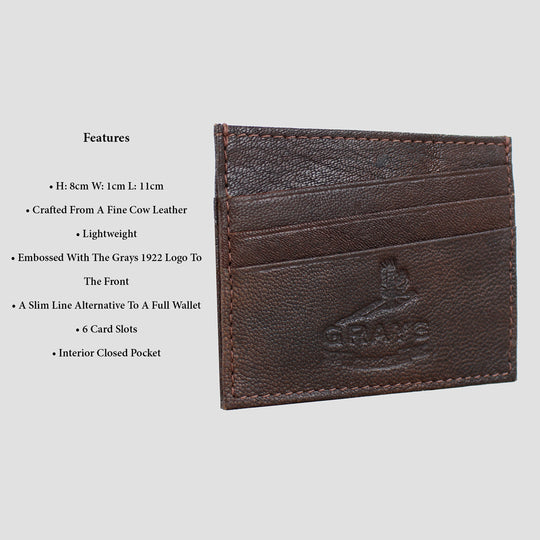 Ralph Card Slip Brown Fine Leather