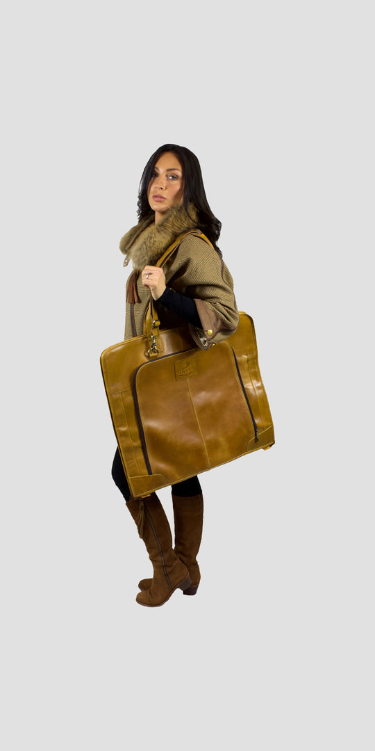 Joshua Suit Carrier Natural Leather Tan