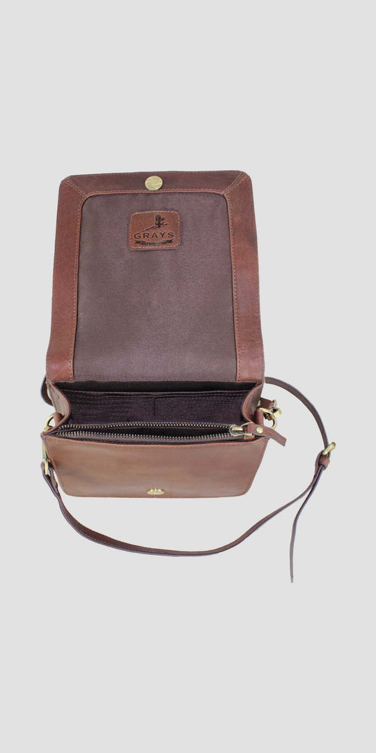 Julia Side Bag Natural Leather Brown
