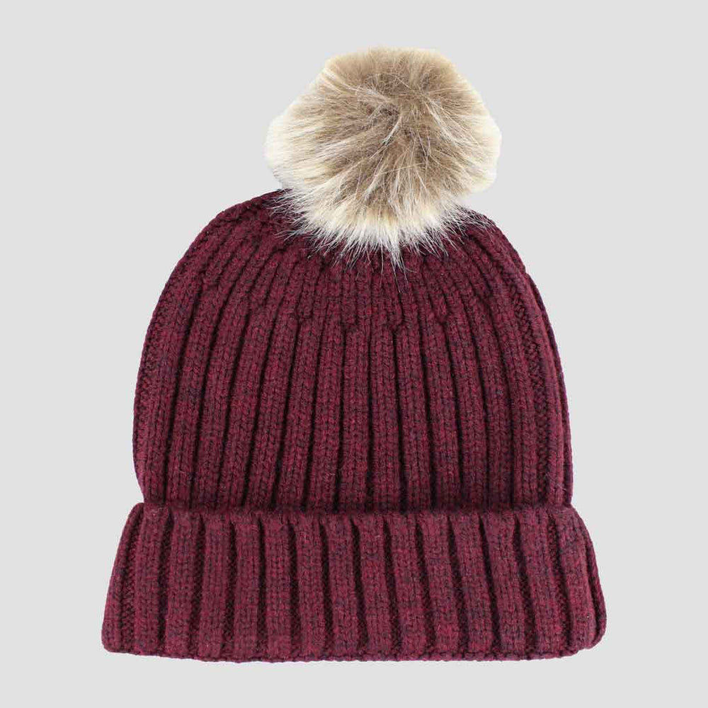 Bobble Hat With Gold Horsehead Red