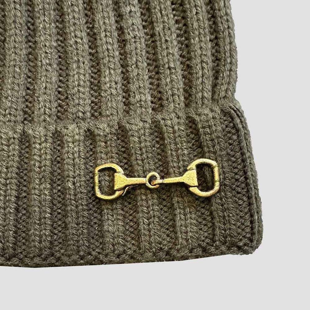 Bobble Hat with Snaffle Green