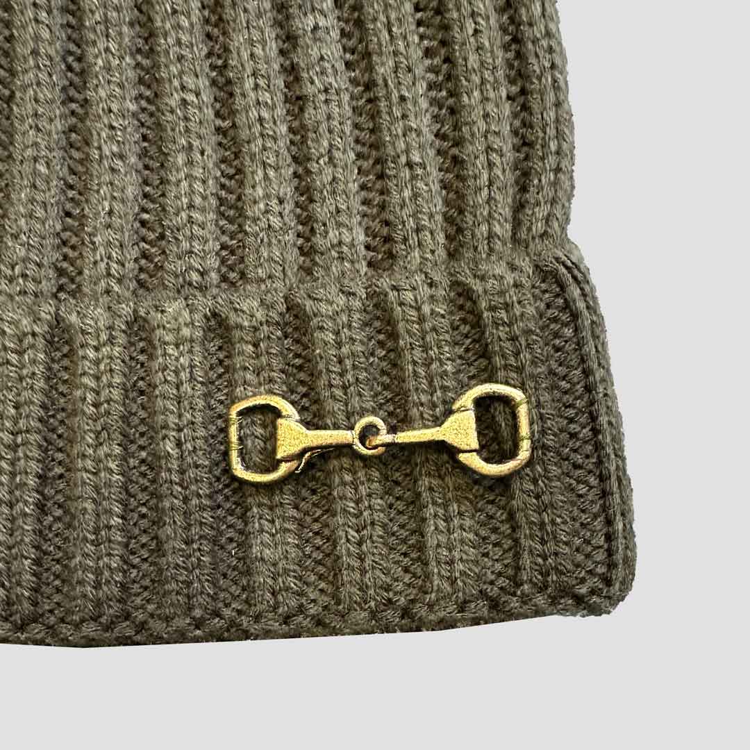 Bobble Hat with Snaffle Green