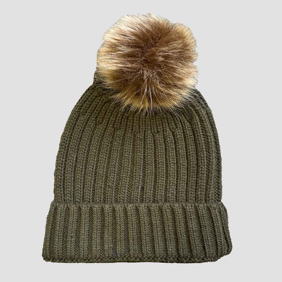 Bobble Hat with Snaffle Green